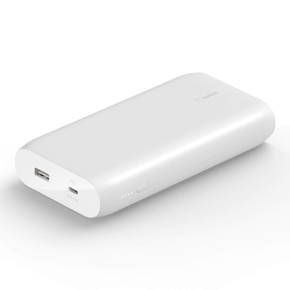 Belkin 30W 20000mAh Power Bank | Super Fast Charging | Portable Charger for iPhone 16, iPad Pro, Samsung Galaxy S25, Google Pixel and More | 2 Years Warranty | White