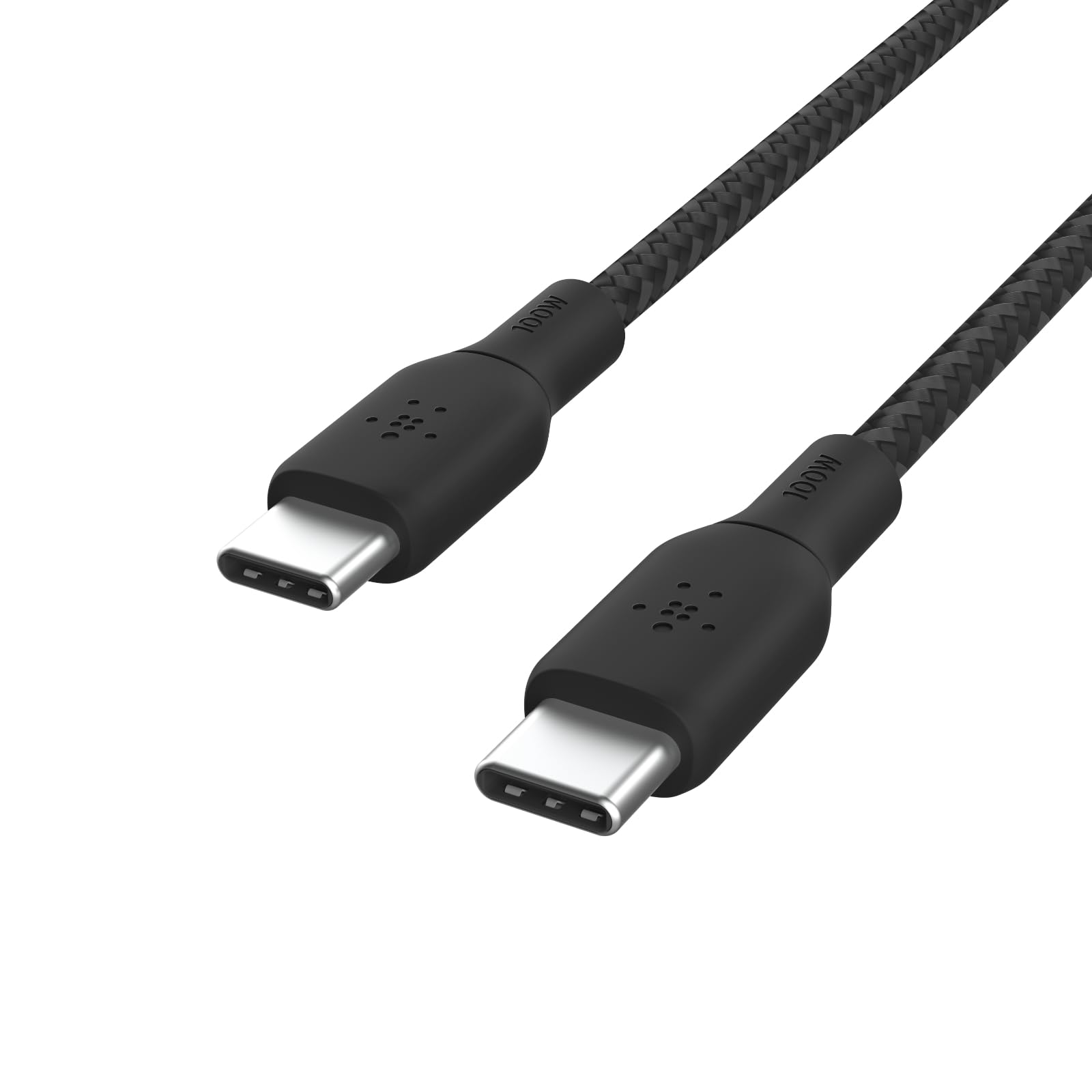 Belkin USB-IF Certified Braided Smartphone USB Cable 100 W USB-C To USB-C (Type C) Charge Cable, 6.6 Feet / 2M, Black
