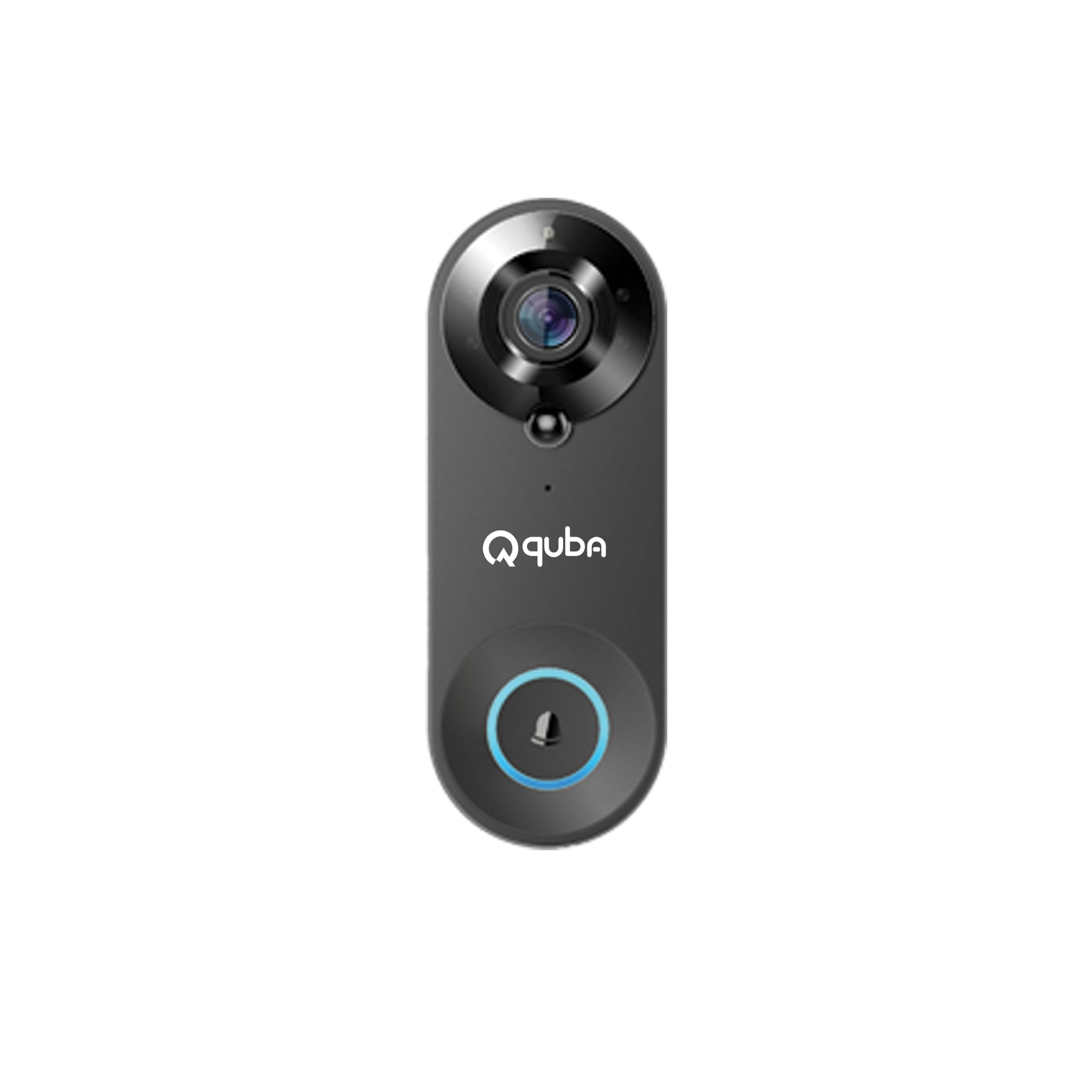 Quba The Original Qeye Smart WiFi Video Doorbell, Rechargeable Battery, Instant VDP Call, Intruder Alarm System, 2 MP HD Camera, 2-Way Talk, Compatible with Alexa & Google, Chime with 56 Melodies