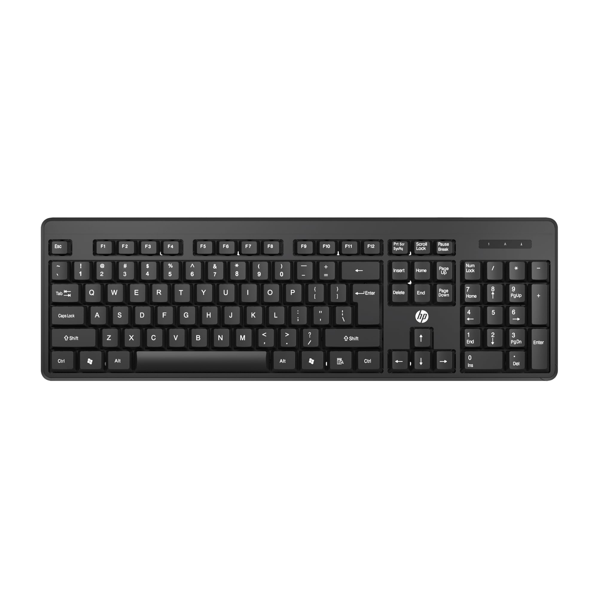 HP K160 Wireless Keyboard/Quick Comfy accurate/12 Fn Shortcut Keys/Plug and Play USB/ 3 Years Warranty, Black