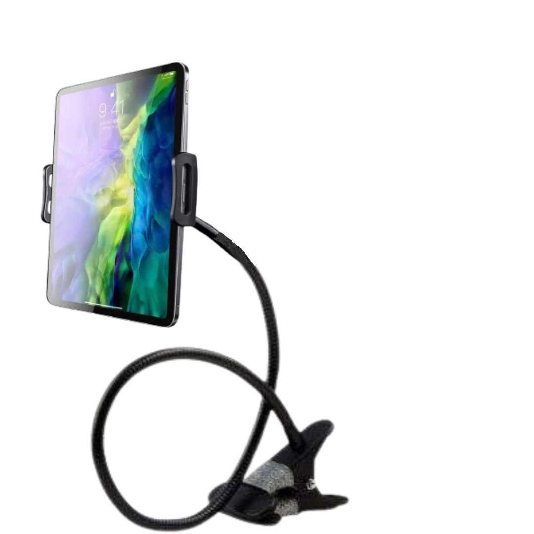 kimloo New Cell Phone Holder, Lazy Bracket Mobile Phone Stand - Clip-on Stand Holder - Grip Flexible Long Arm Goose Neck Bracket Mount Clamp for All Smartphone